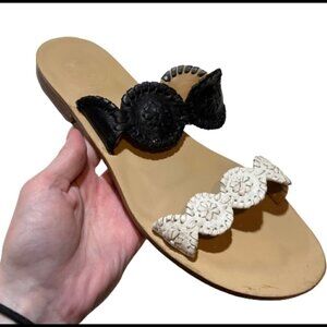 Jack Rogers Lauren Colorblock Black White Sandals